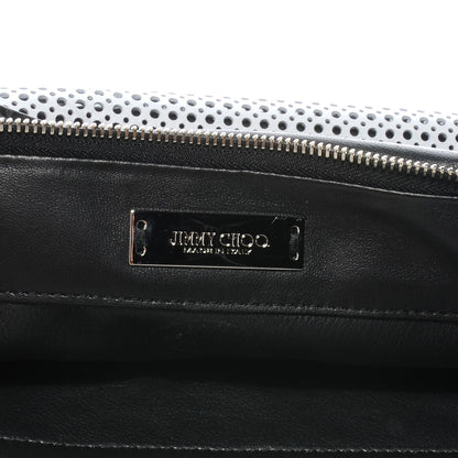 Jimmy Choo Perforated Leather Ally Mixed Media Patchwork Clutch 7 of 8