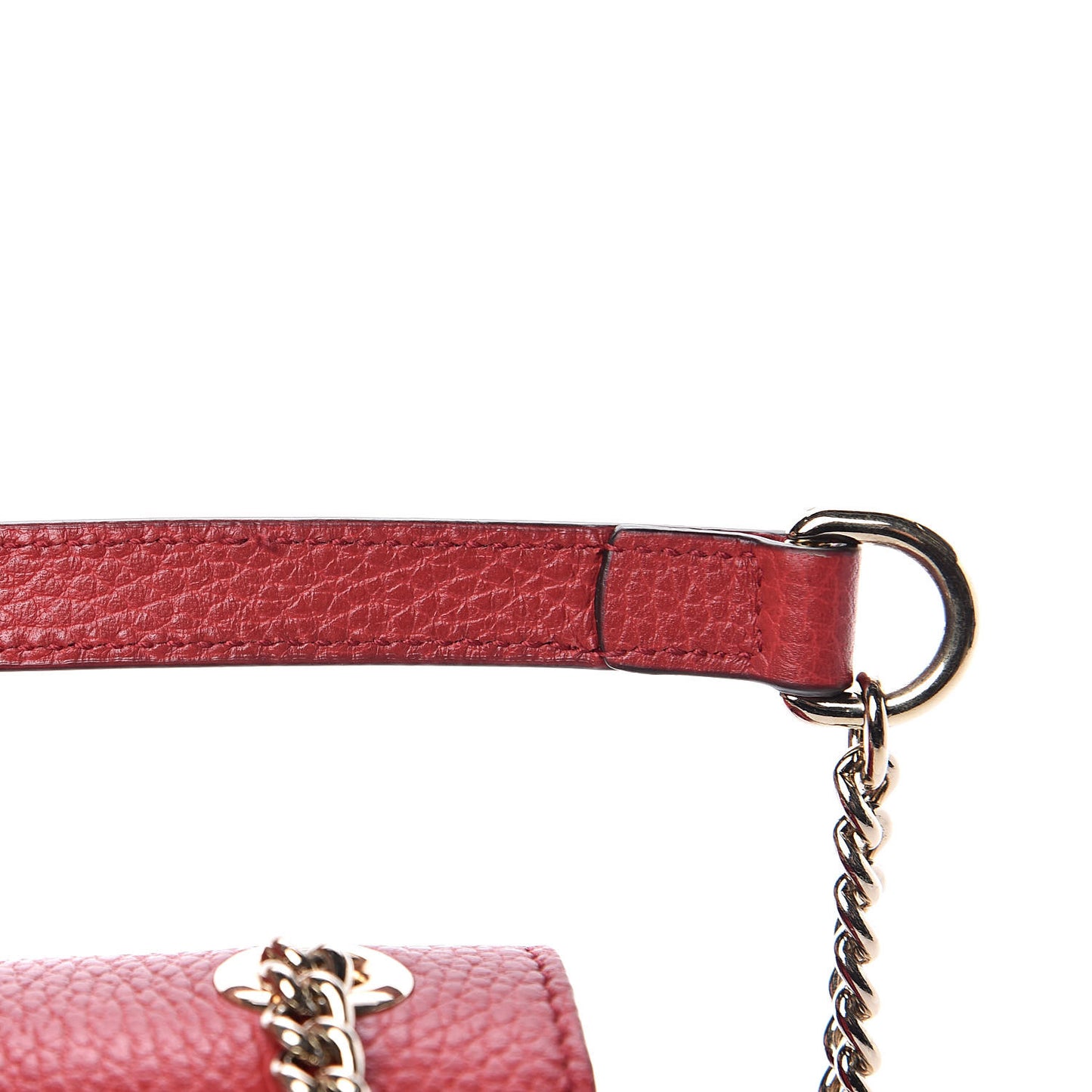 Dollar Calfskin Small Interlocking G Shoulder Bag Red