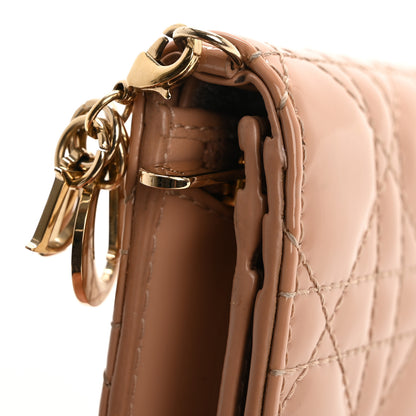 Christian Dior Patent Cannage Mini Lady Dior Wallet Beige 14 of 14