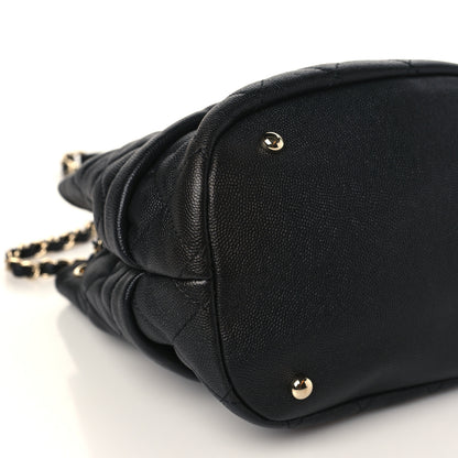 Chanel Caviar Quilted Rolled Up Bucket Drawstring Bag Black 8 of 9