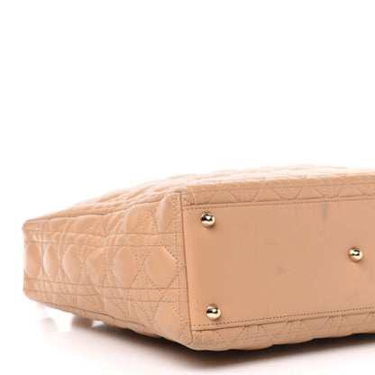 Christian Dior Lambskin Cannage Large Lady Dior Beige 8 of 12