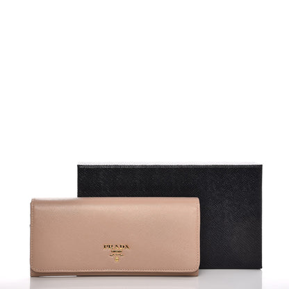 Prada Saffiano Metal Continental Flap Wallet Cammeo 9 of 9