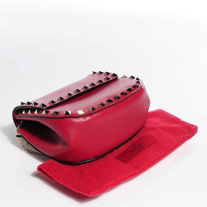 Valentino Garavani Vitello Mini Rockstud Crossbody Saddle Bag Scarlet 5 of 9