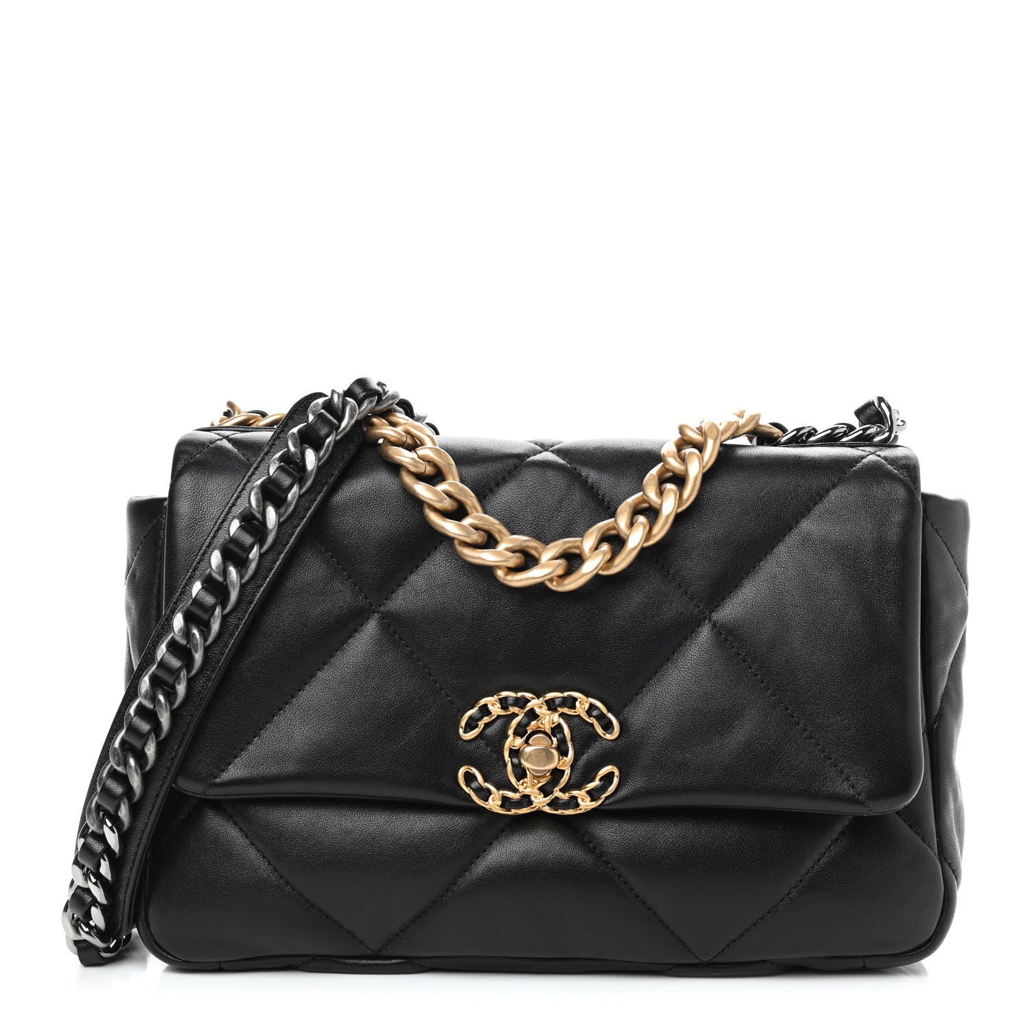 Chanel Lambskin Quilted Medium Chanel 19 Flap Black 1 of 9