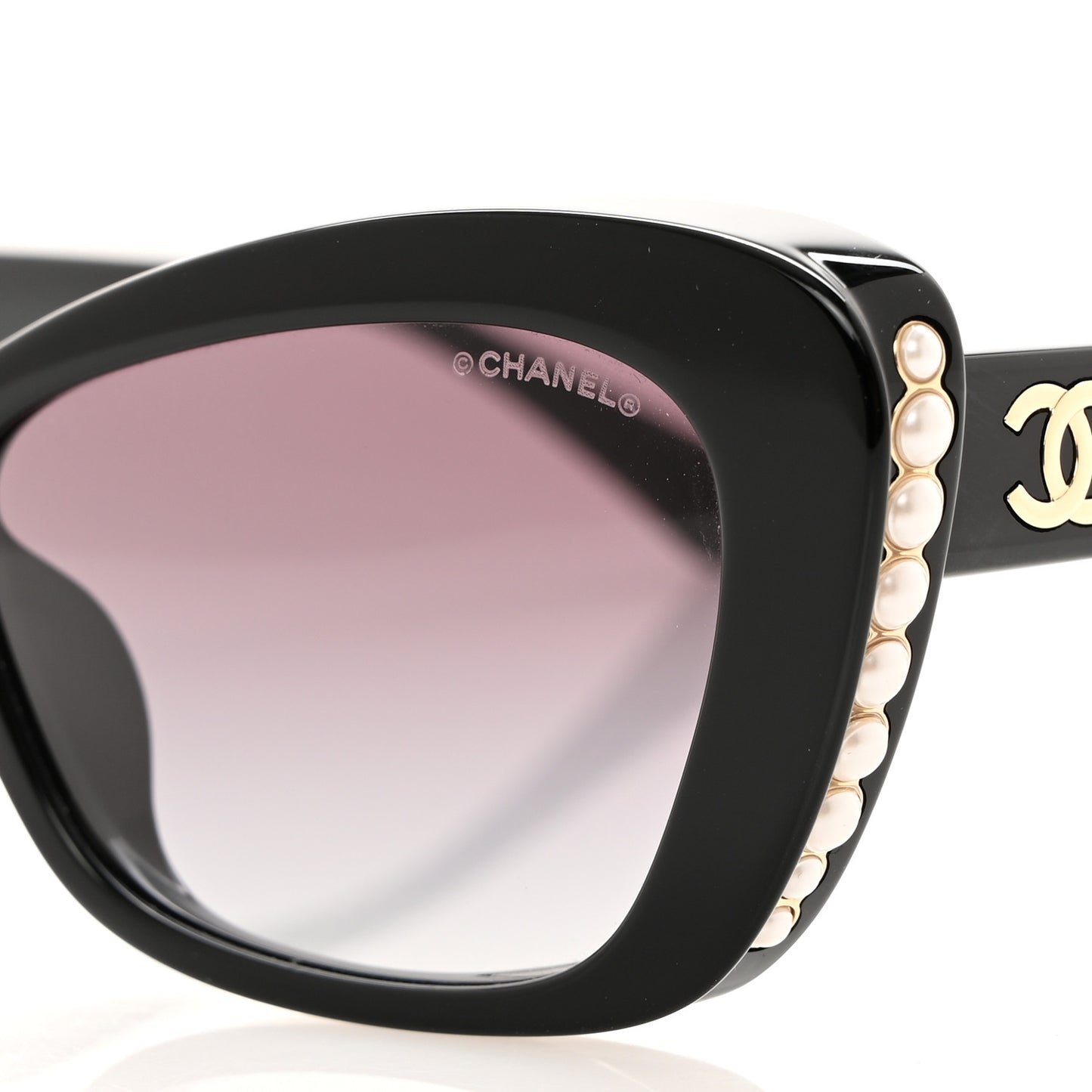 Acetate Pearl Cat Eye CC Sunglasses 5481-H-A Black