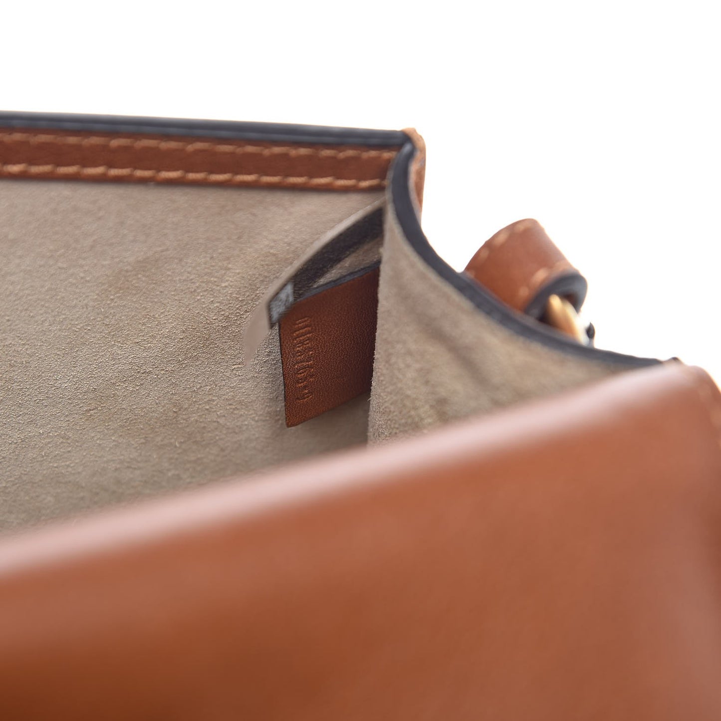 Calfskin Suede Medium Nile Bracelet Bag Caramel