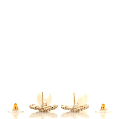 Chanel Pearl CC Drop Earrings Gold Pearly White 3 of 5
