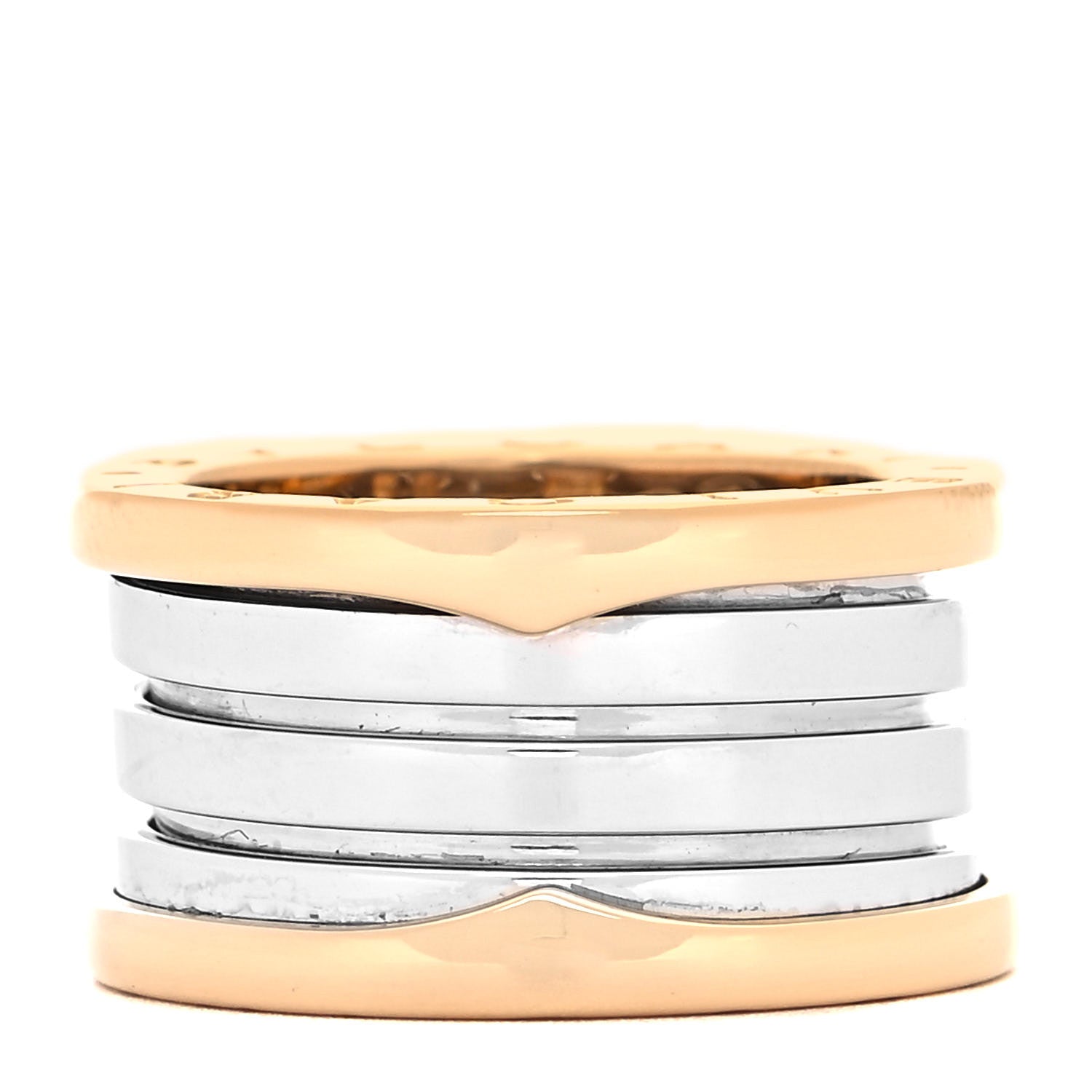 Bulgari 18K White Yellow Gold B.Zero1 Four-Band Ring 50 5.25 1 of 5