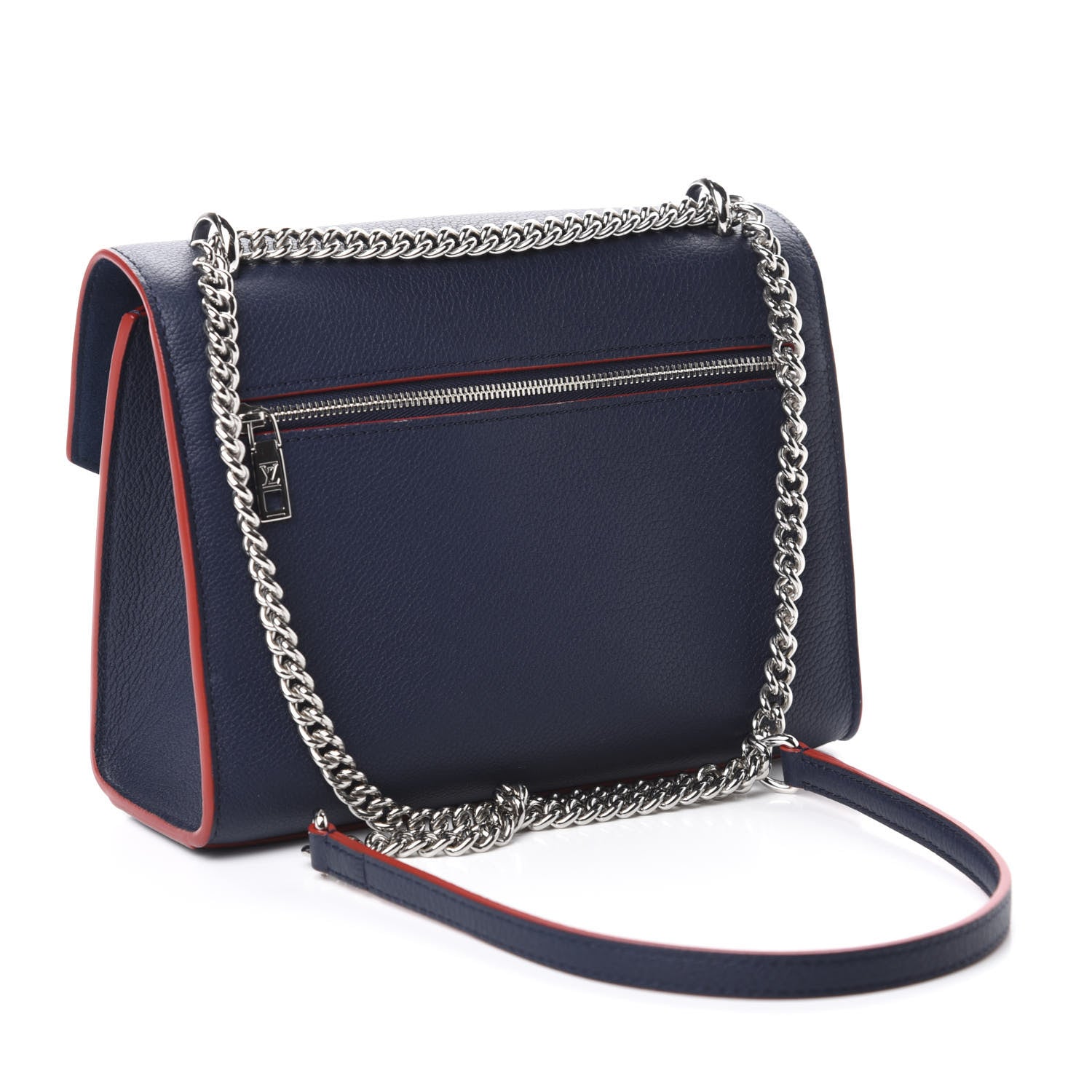 Louis Vuitton Soft Calfskin Mylockme Chain Bag BB Marine Rouge 3 of 12