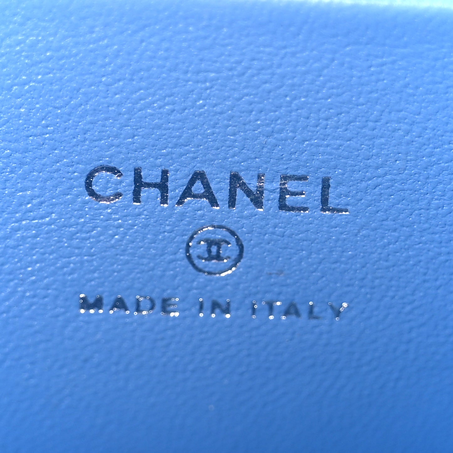 Denim Quilted Sweetheart Small Vanity Case With Chain Blue