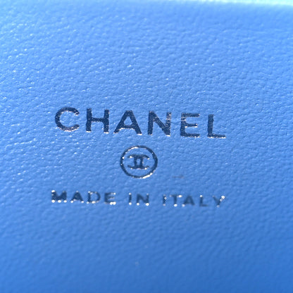 Chanel Denim Quilted Sweetheart Small Vanity Case With Chain Blue 6 of 10
