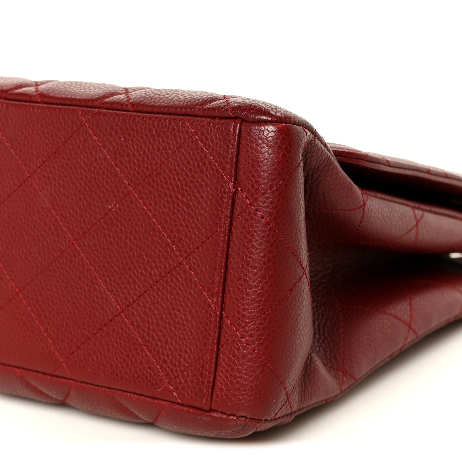 Chanel Caviar Quilted Maxi Single Flap Dark Red 11 of 12