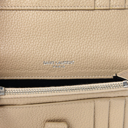 Saint Laurent Grained Calfskin Sac De Jour Compact Wallet Nude Powder 6 of 7