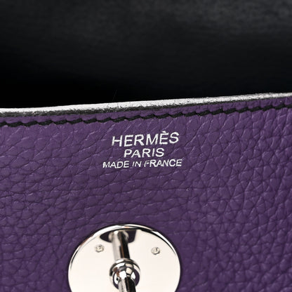 Hermes Taurillon Clemence Eclat Lindy 30 Ultraviolet Bleu Obscur 5 of 9