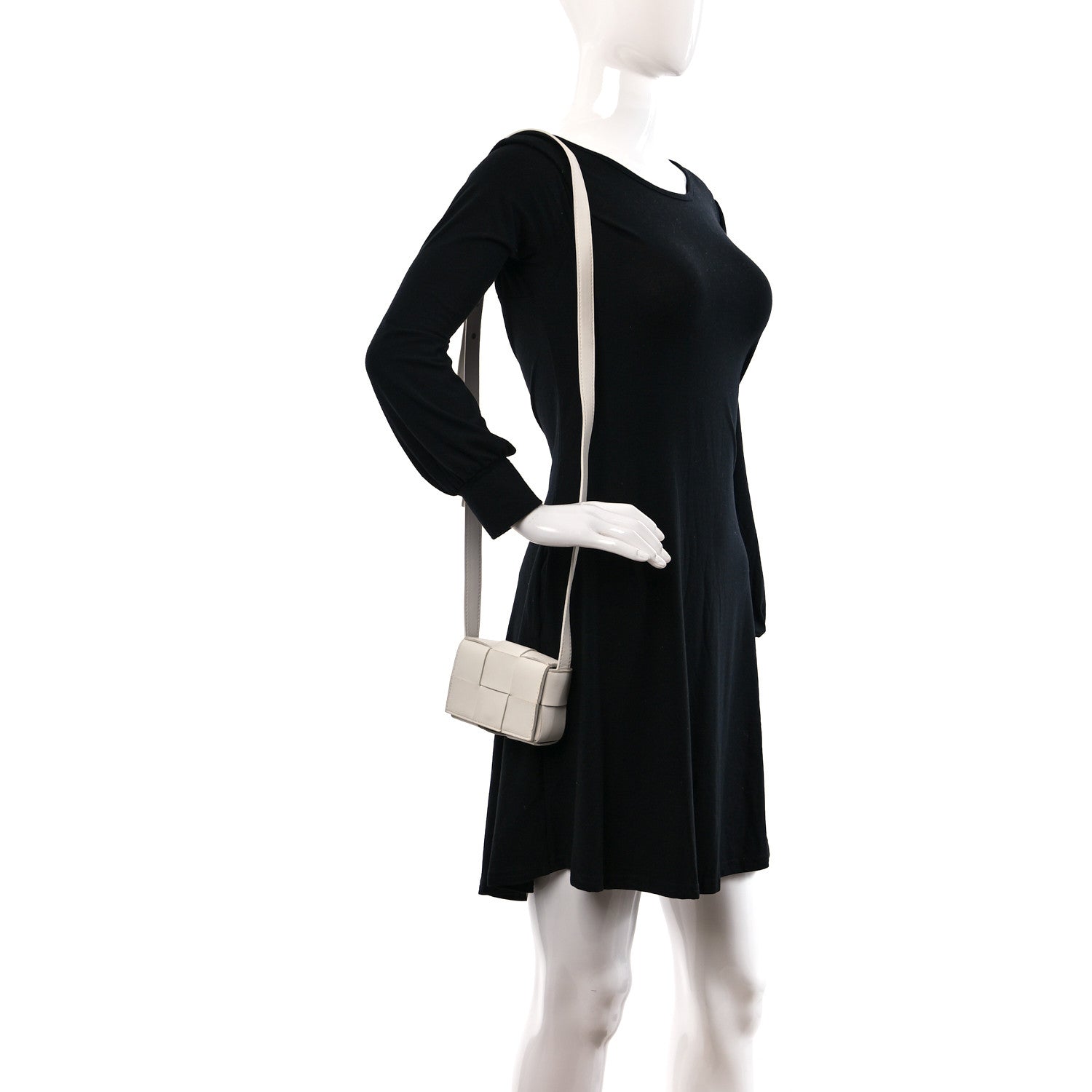 Bottega Veneta Lambskin Maxi Intrecciato Extra Mini Cassette Crossbody Bag White 2 of 12