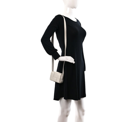 Bottega Veneta Lambskin Maxi Intrecciato Extra Mini Cassette Crossbody Bag White 2 of 12