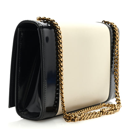 Saint Laurent Nappa Patent Calfskin Two-Toned Small Monogram Kate Satchel Alabastro Black 2 of 8