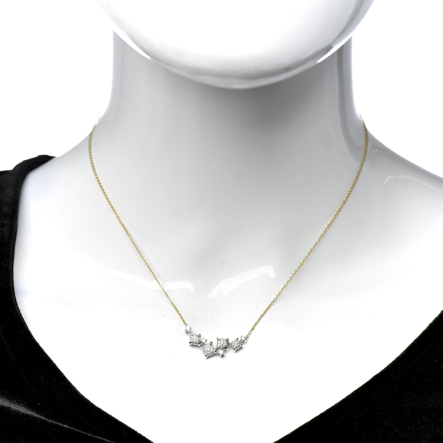 David Yurman 18K Yellow White Gold Diamond Precious Chatelaine Necklace 2 of 5
