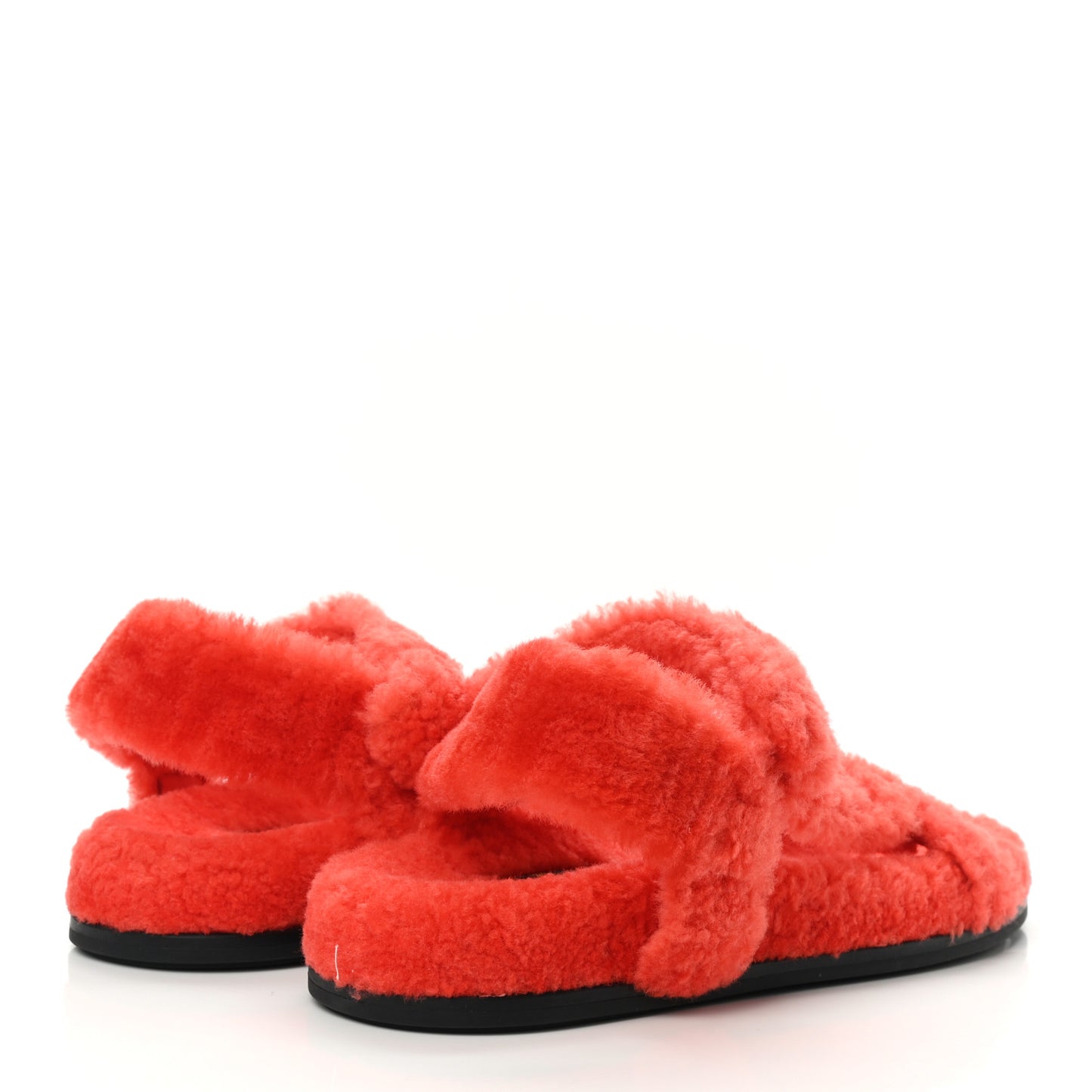 Shearling FF Fendi Feel Sandals 41 Georgia Georgia Scuro