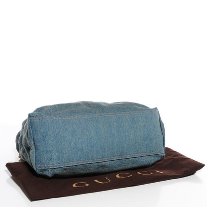 Gucci Denim Medium Soho Chain Shoulder Bag Blue 4 of 9