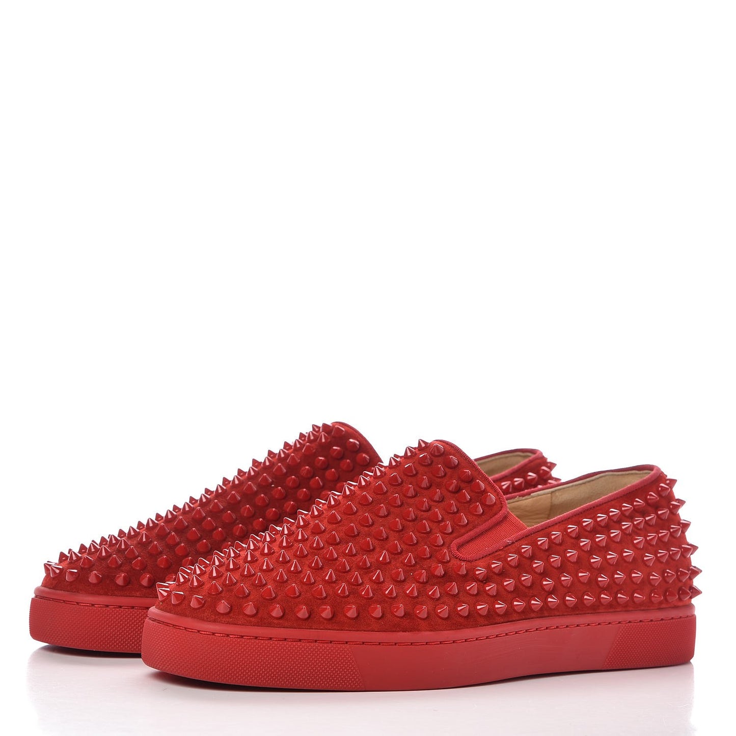 Veau Velours Mens GG Spikes Roller Boat Flats 43 Rougissime