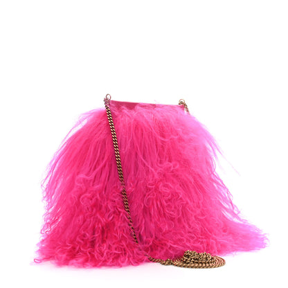 Saint Laurent Fur Mini Pac Pac Pouch On Chain Fuchsia 3 of 6