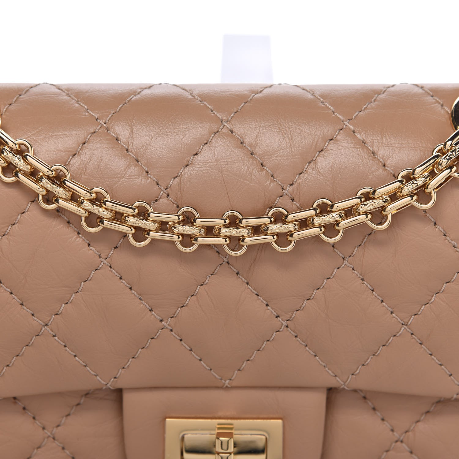 Chanel Aged Calfskin Quilted 2.55 Reissue Mini Flap Beige 10 of 11
