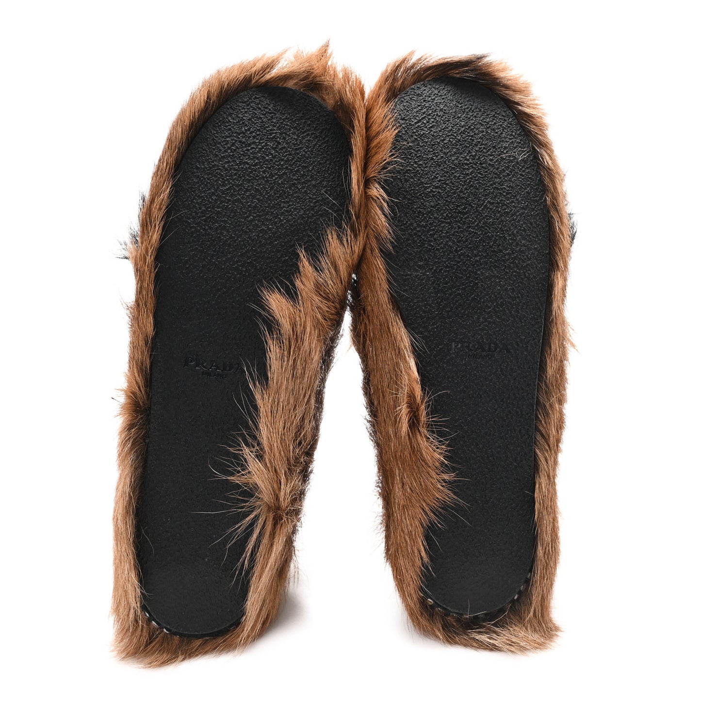 Goat Hair Runway Slippers 35.5 Black Naturale Petunia