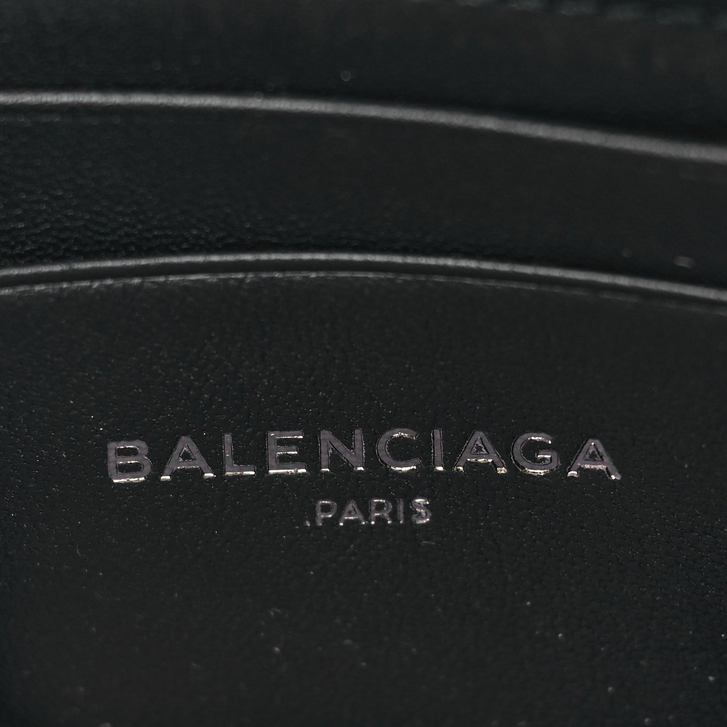 Calfskin Perforated Logo Zip Compact Wallet Black