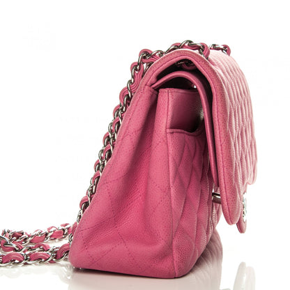 Chanel Iridescent Caviar Quilted Jumbo Double Flap Pink 12 of 12