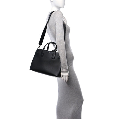 Burberry Derby Calfskin Vintage Check Medium Banner Tote Black 2 of 11