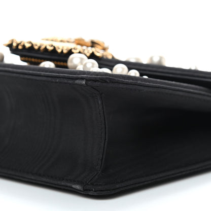 Dolce & Gabbana Moire Pearl Embellished Small Devotion Top Handle Bag Black 8 of 8