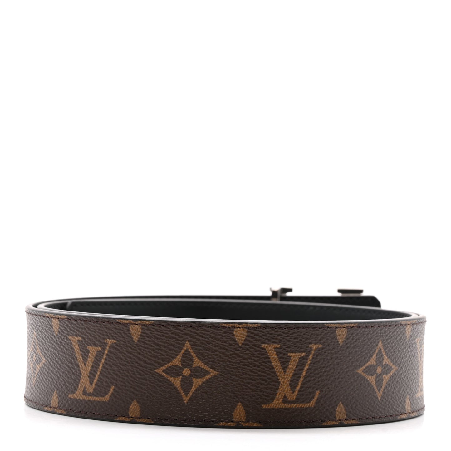 Calfskin Monogram 40mm LV Initiales Reversible Belt 95 38 Black