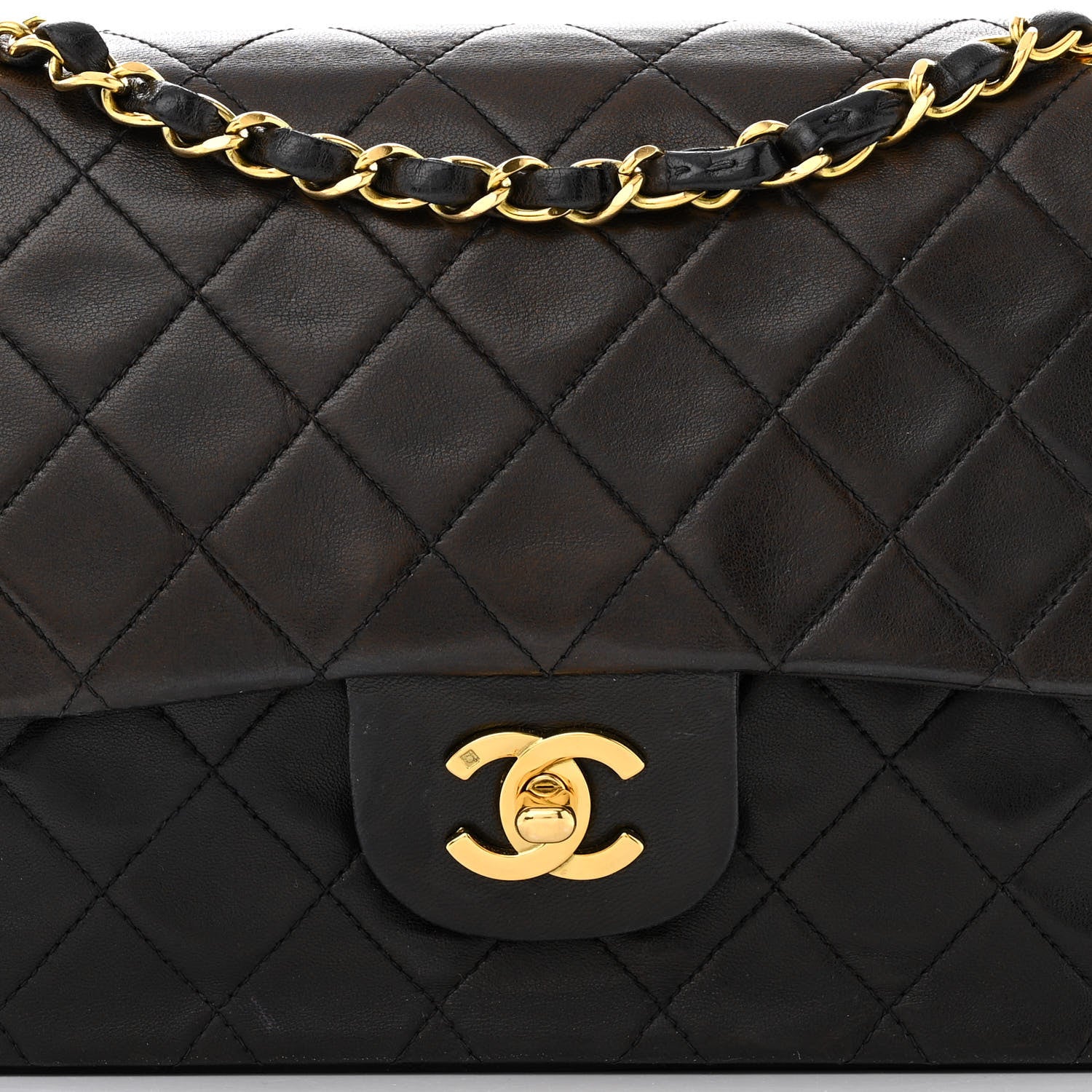 Chanel Lambskin Quilted Medium Double Flap Black 8 of 10