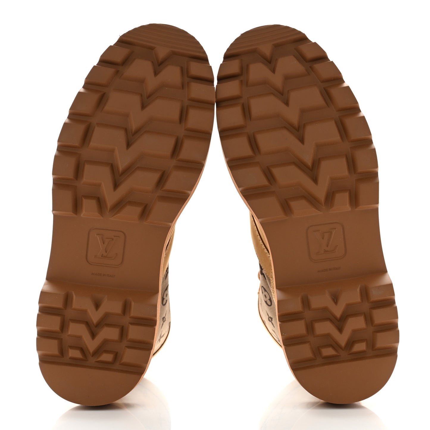 Nubuck Monogram Jacquard Mens Ranger Ankle Boots 10.5 Beige