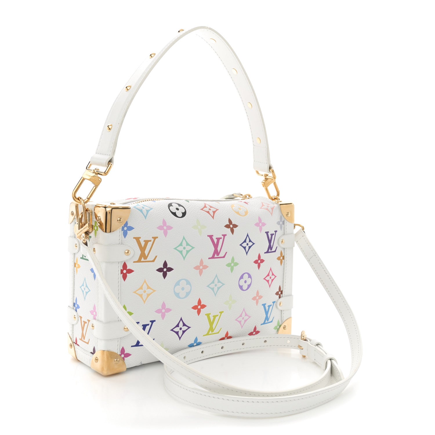 Louis Vuitton LV x TM Cowhide Monogram Multicolor Side Trunk MM White 3 of 13