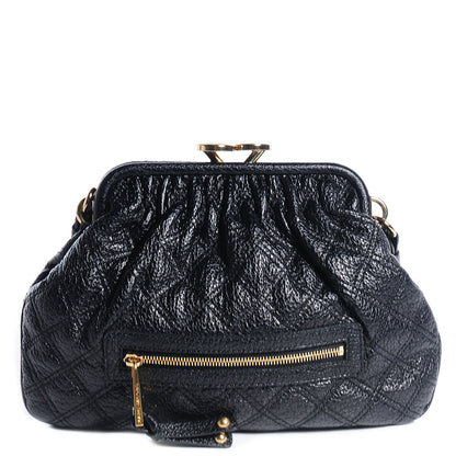 Marc Jacobs Quilted Pebbled Leather Tortoise Chain Little Stam Black 1 of 9