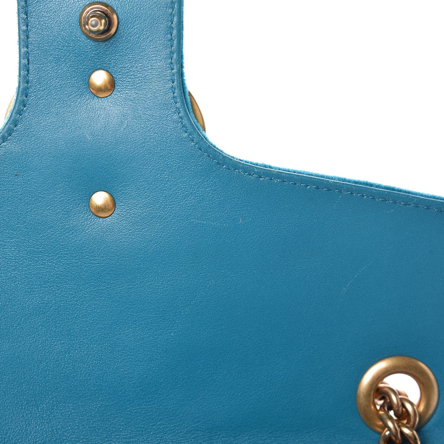 Velvet Matelasse Small GG Marmont Shoulder Bag Pavone Cyan