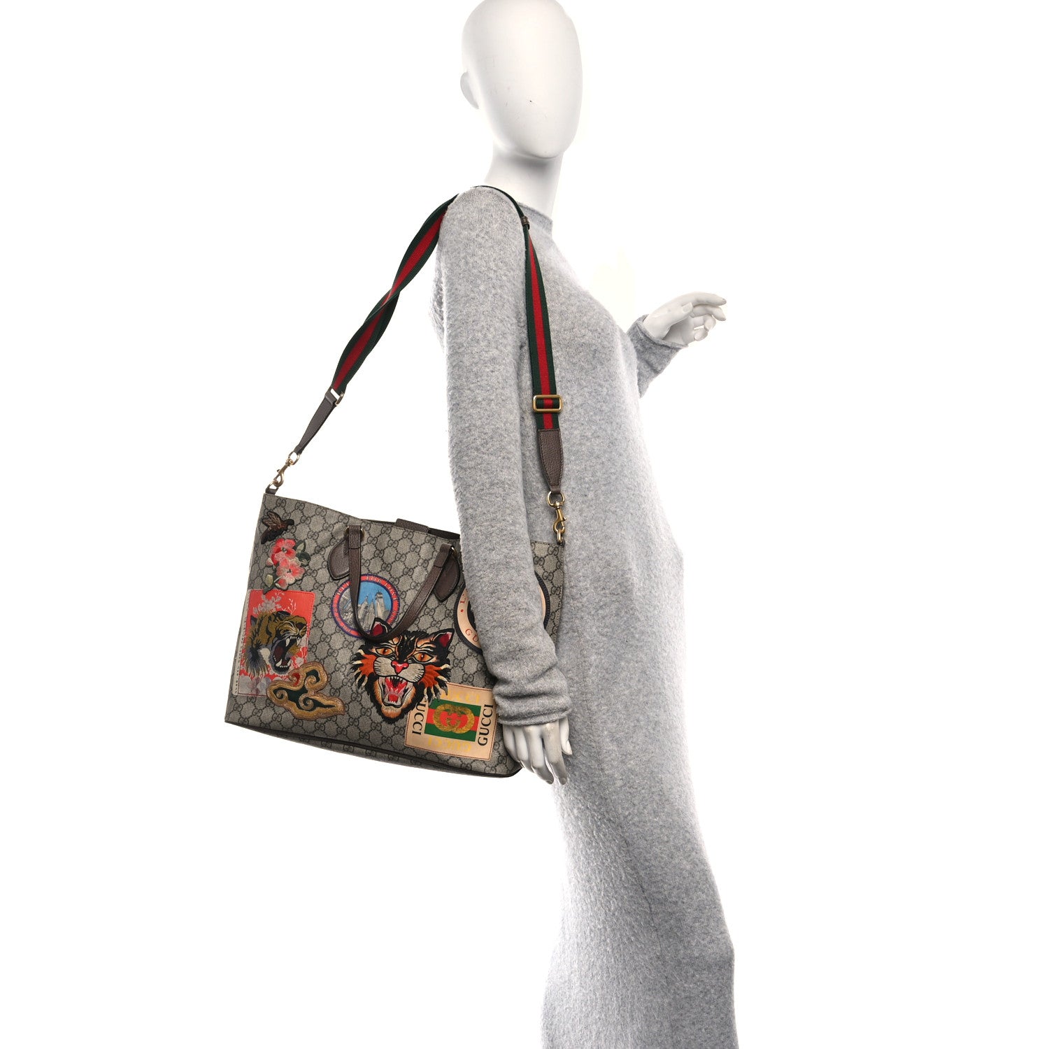 Gucci Soft GG Supreme Monogram Courrier Medium Crossbody Tote Beige New Acero 2 of 10