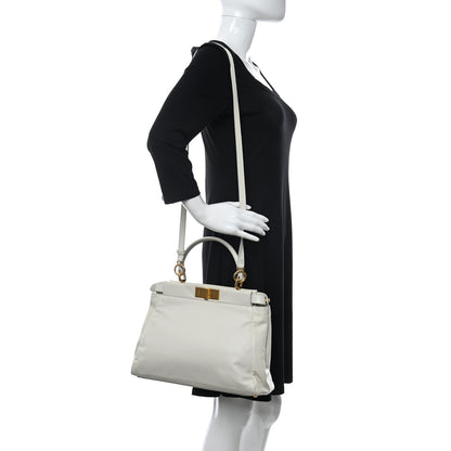Fendi Nappa Medium Peekaboo Iconic Satchel White 2 of 13