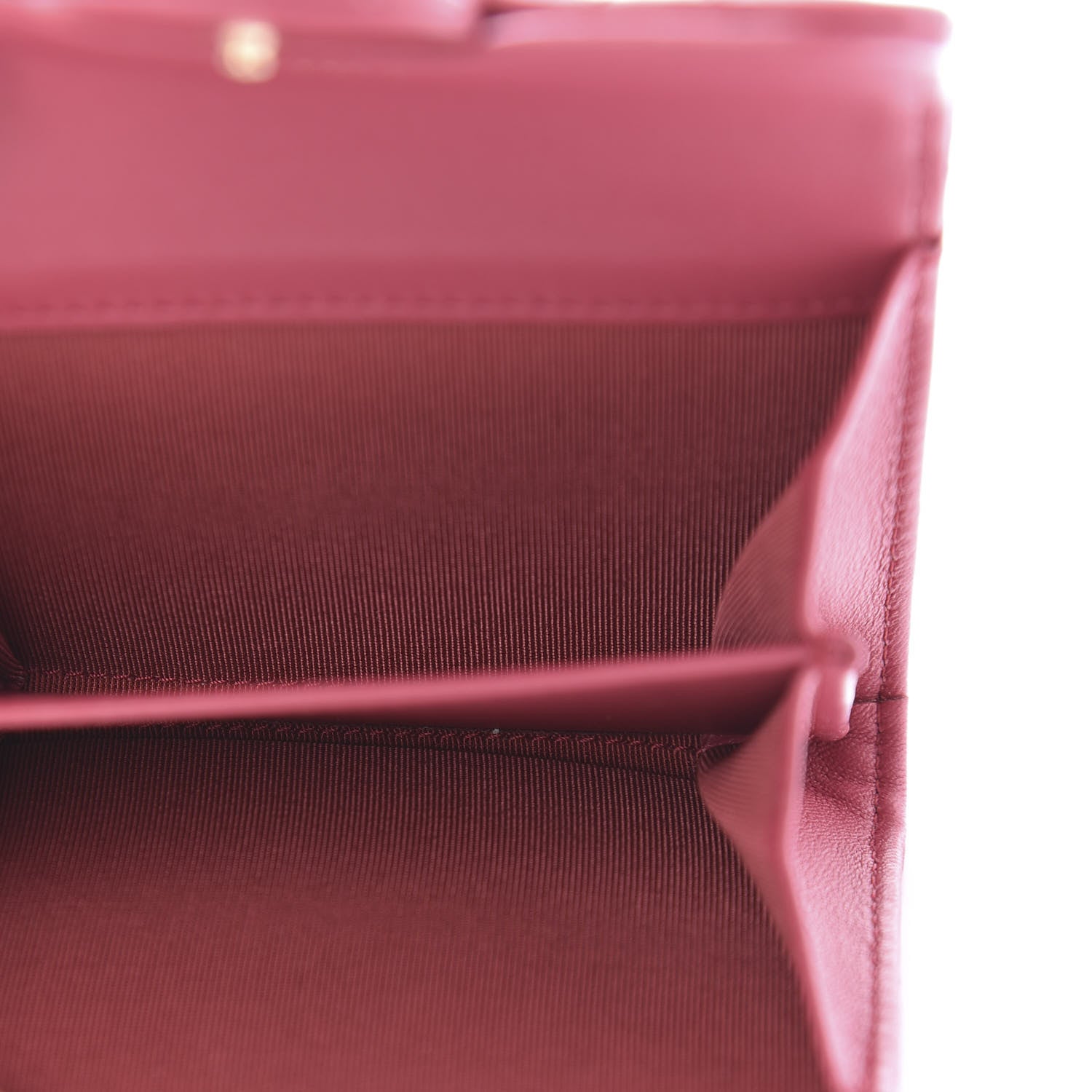 Chanel Lambskin Quilted Flap Card Holder Wallet Dark Pink 9 of 22
