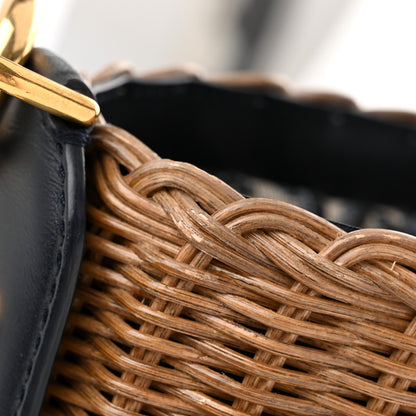 Christian Dior Wicker Oblique Basket Bag Blue 12 of 14