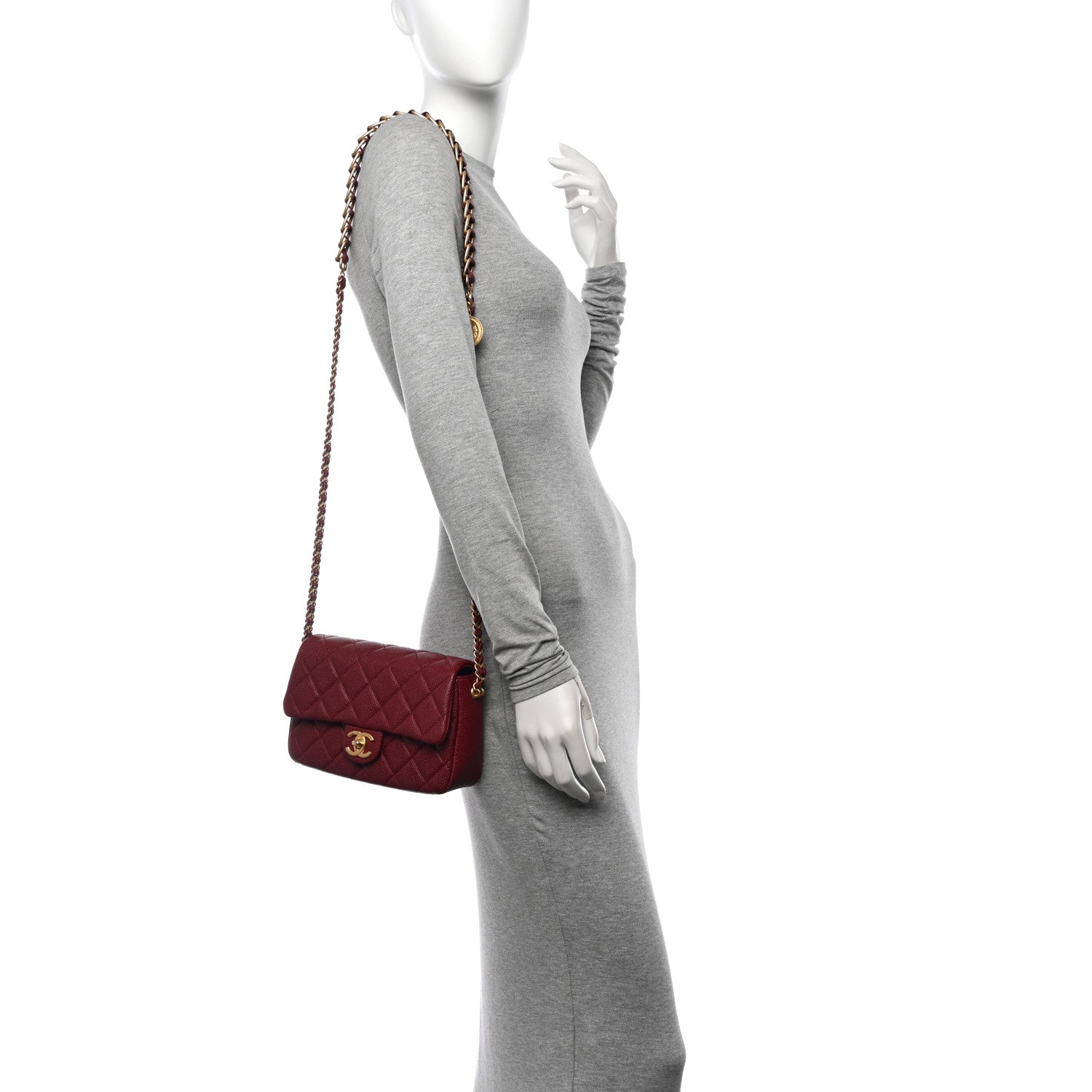 Chanel Caviar Quilted Chain Soul Flap Burgundy 2 of 10