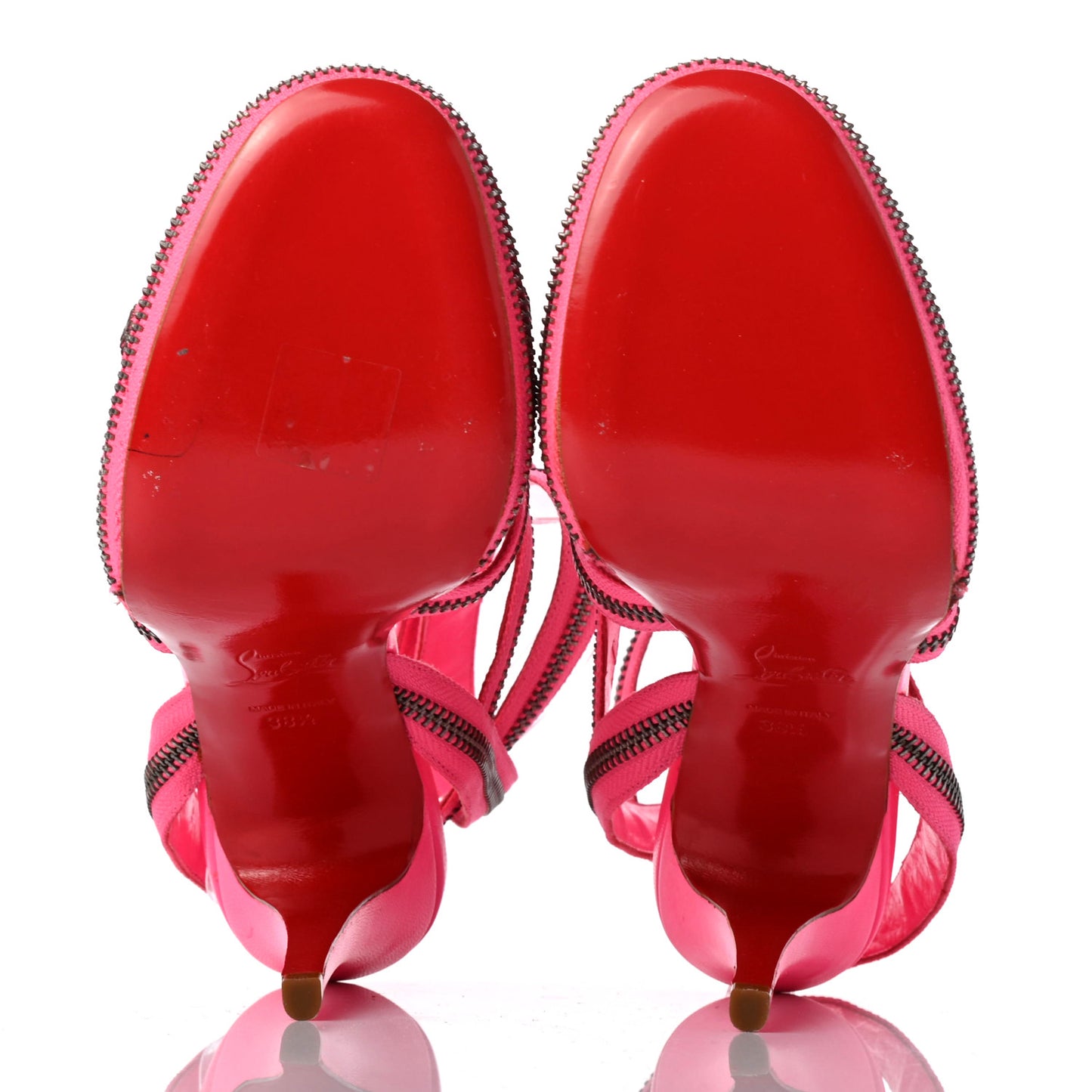 Fabric Rodita Zipper Platform Sandals 38.5 Pink
