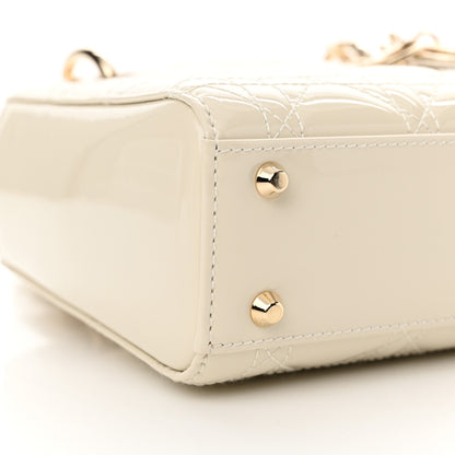 Christian Dior Patent Cannage Mini Lady Dior Latte 9 of 11