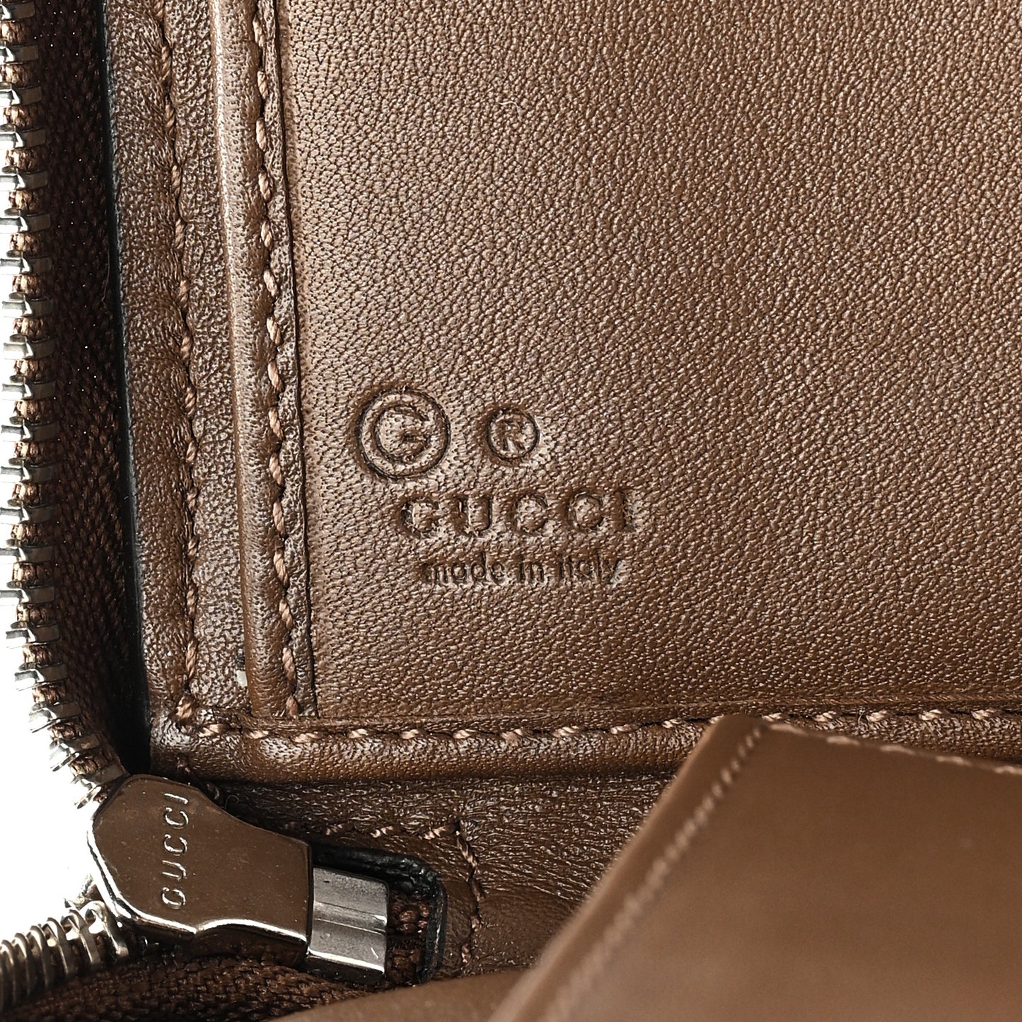 Shine Microguccissima Zip Around Organizer Wallet Acero