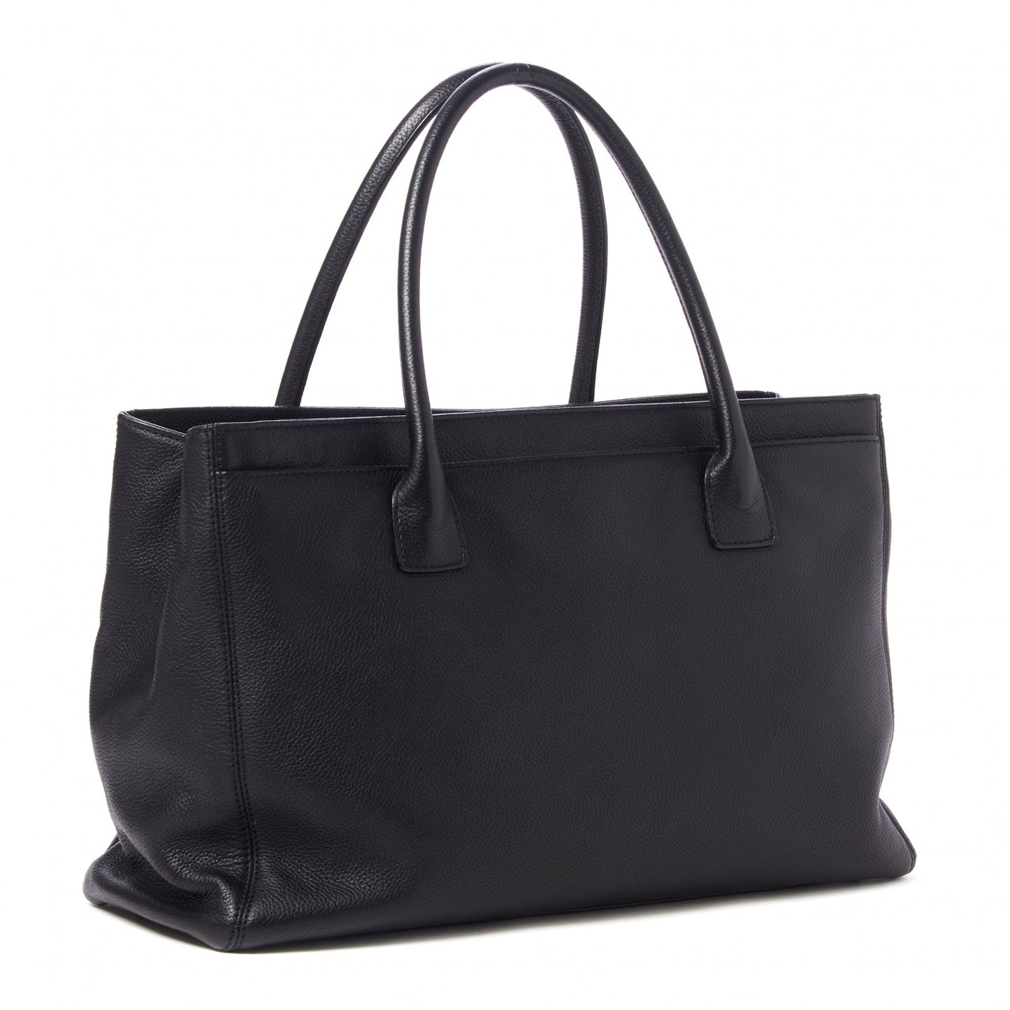 Calfskin Cerf Executive Shopper Tote Black