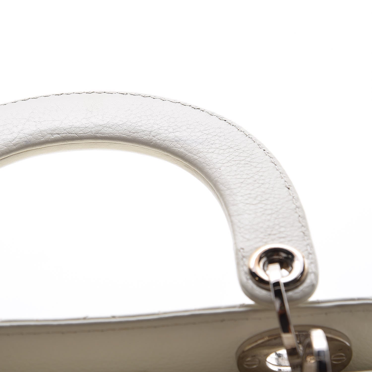 Christian Dior Calfskin Cannage Stitched Small Lady East West Lady Dior White 21 of 26