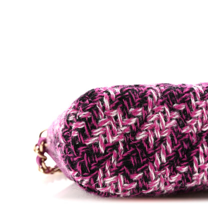 Chanel Tweed Quilted Mini Clutch With Chain Purple 9 of 11