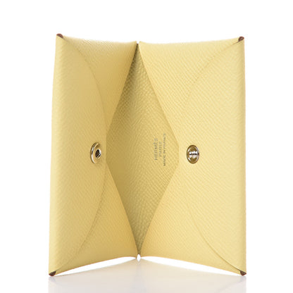 Hermes Epsom Calvi Card Case Jaune Poussin 5 of 8